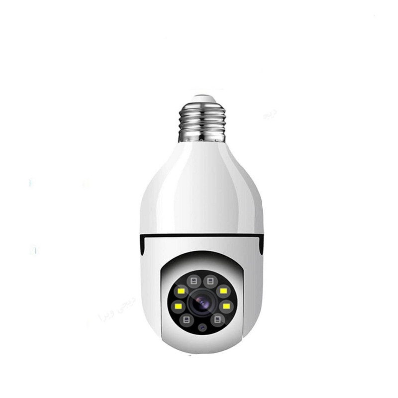 دوربین مداربسته تحت شبکه فضای بسته مدل V380 E27 بی‌سیم با لنز 2 مگاپیکسل، وضوح Full HD 1080، چرخش 360 درجه افقی و 90 درجه عمودی، دید در شب 20 متر و نصب آسان با سرپیچ لامپ برق شهری