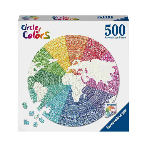 پازل 500 تکه راونزبرگر مدل Circle OF Color Mandala کد 17168
