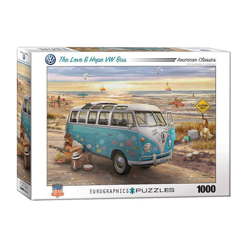 پازل 1000 تکه یوروگرافیکس پازلز مدل The Love & Hope VW Bus كد 5310 مناسب نوجوان و بزرگسال