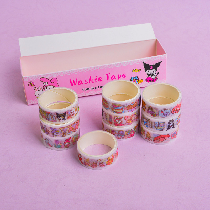 چسب نواری مدل واشی طرح ملودی و کرومی عرض 1.5سانتی متر بسته 10 عددی