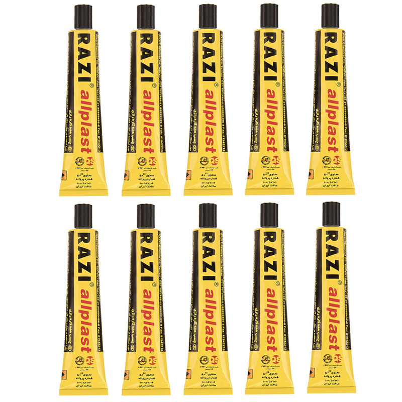 چسب مایع رازی مدل Allplast 50ml بسته 10 عددی