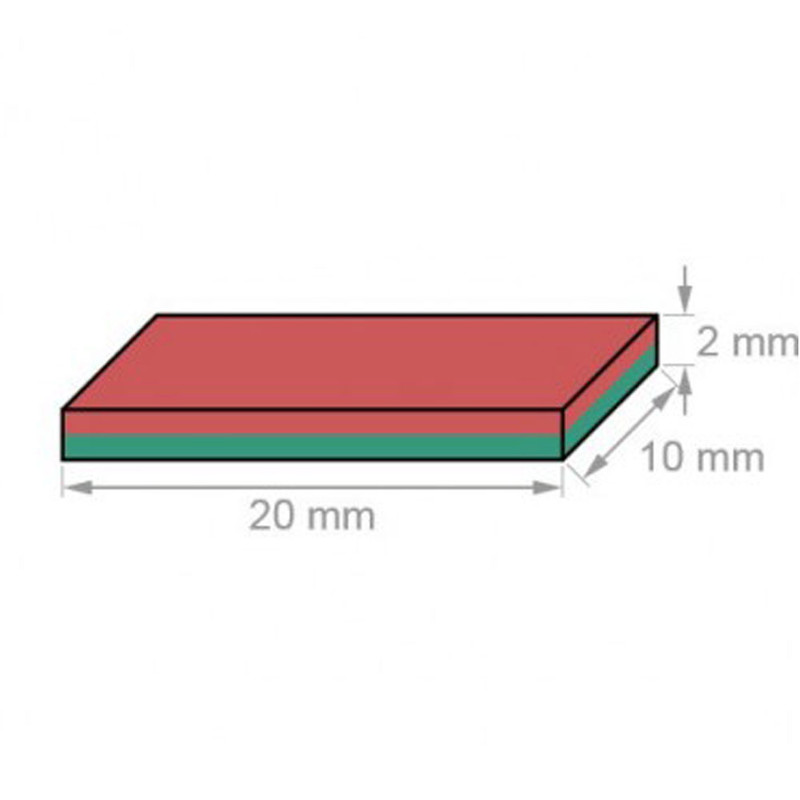 آهن ربا مدل نئودیمیوم بلوک 20x10x2mm بسته 5 عددی