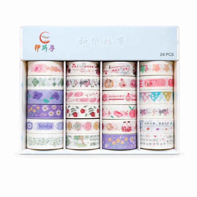 چسب کاغذی مدل واشی عرض 1.5 سانتی متر بسته 24 عددی