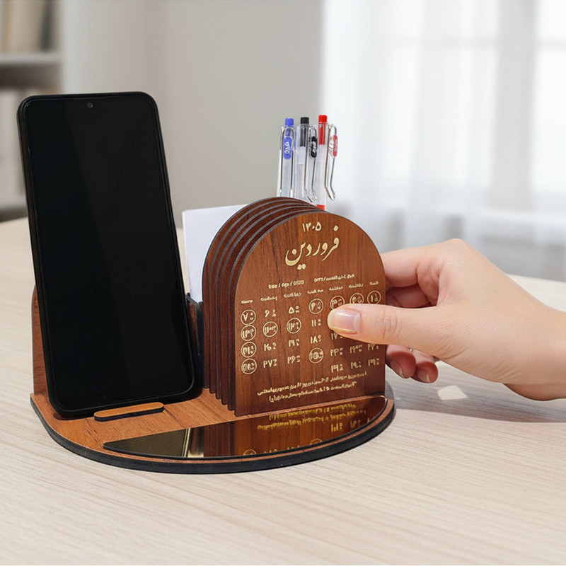 تقویم رومیزی سال 1405 مدل فروردین طرح هنر بسته 5 عددی