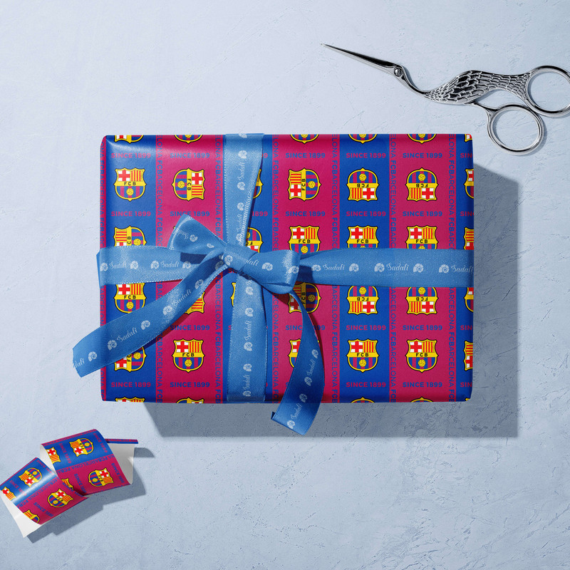 کاغذ کادو صدفی طرح بارسلونا سایز 50*70 سانتی متر بسته 50 عددی