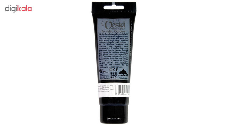 رنگ اکریلیک وستا مدل 24 Ivory Black حجم 75 میلی لیتر