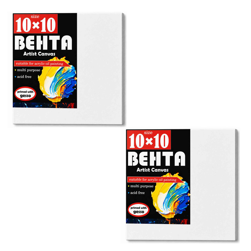 بوم نقاشی مربع بهتا مدل B102 سایز 10 × 10 سانتی‌متر بسته 2 عددی