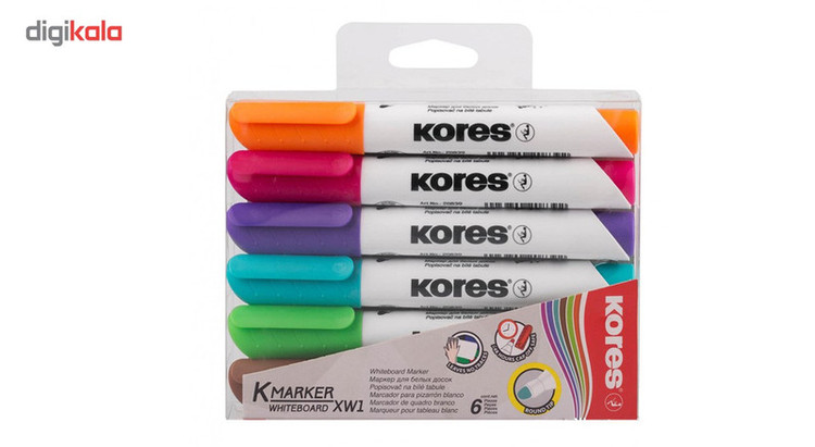 ماژیک وایت برد 6 رنگ کورس مدل K-Marker XW1