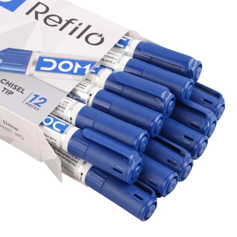 ماژیک وایت برد دامس مدل Refilo نوک تخت بسته 12 عددی