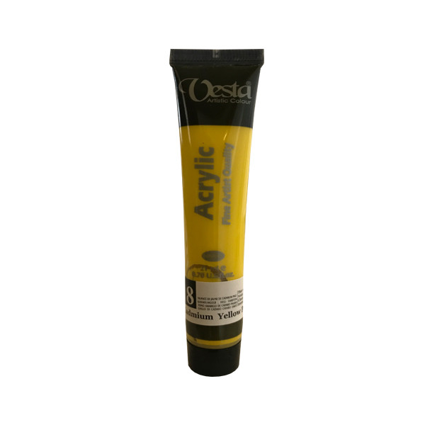 رنگ اکریلیک وستا مدل cadmium pale hue کد 8 حجم 21 میلی لیتر