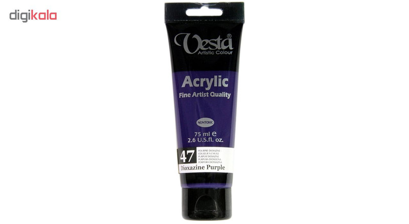 رنگ اکریلیک وستا مدل 47 Dioxazin Purple حجم 75 میلی لیتر