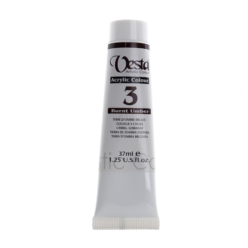 رنگ اکریلیک وستا مدل Burnt Umber 3 حجم 37 میلی لیتر