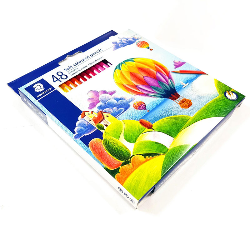 مداد رنگی 48 رنگ استدلر مدل Soft coloured pencils طرح بالنها کد 143C48LJ