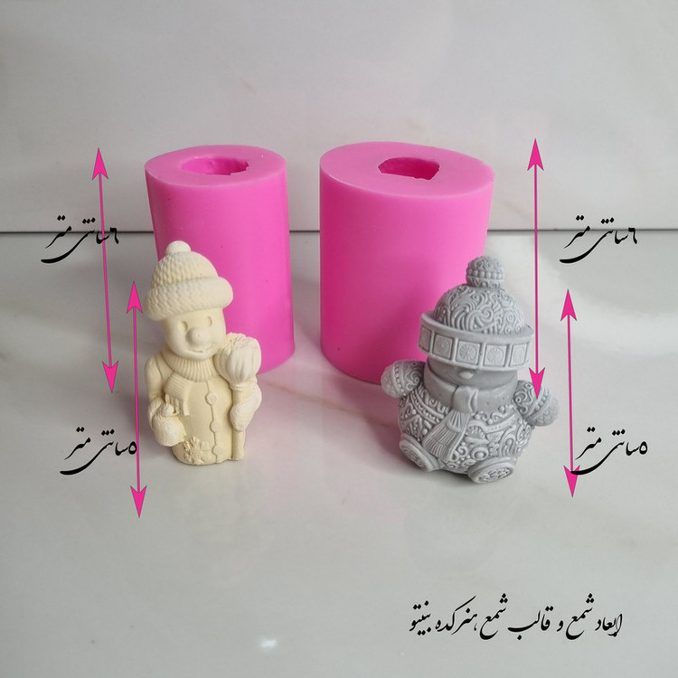 قالب شمع میتنگون مدل ادم برفی کریسمسی مجموعه دو عددی