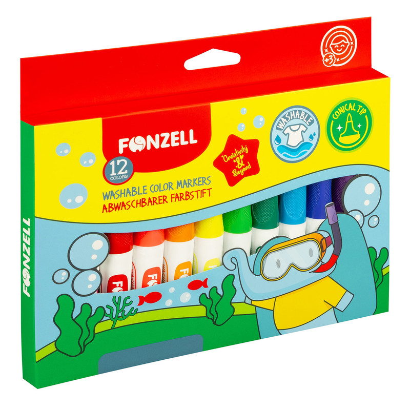 ماژیک رنگ آمیزی فونزل مدل Super Washable بسته 12 عددی