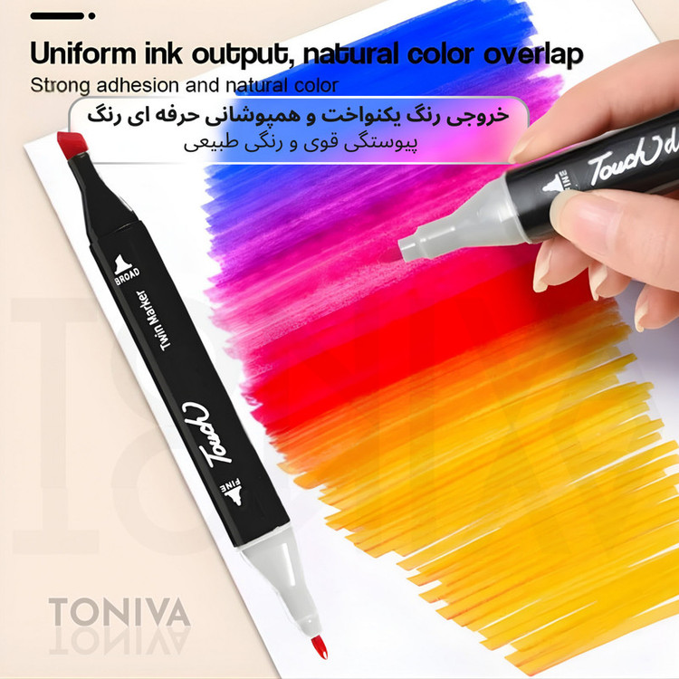 ماژیک راندو تونیوا مدل Touch 36 به همراه محلول احیای ماژیک مجموعه ۳۶ عددی
