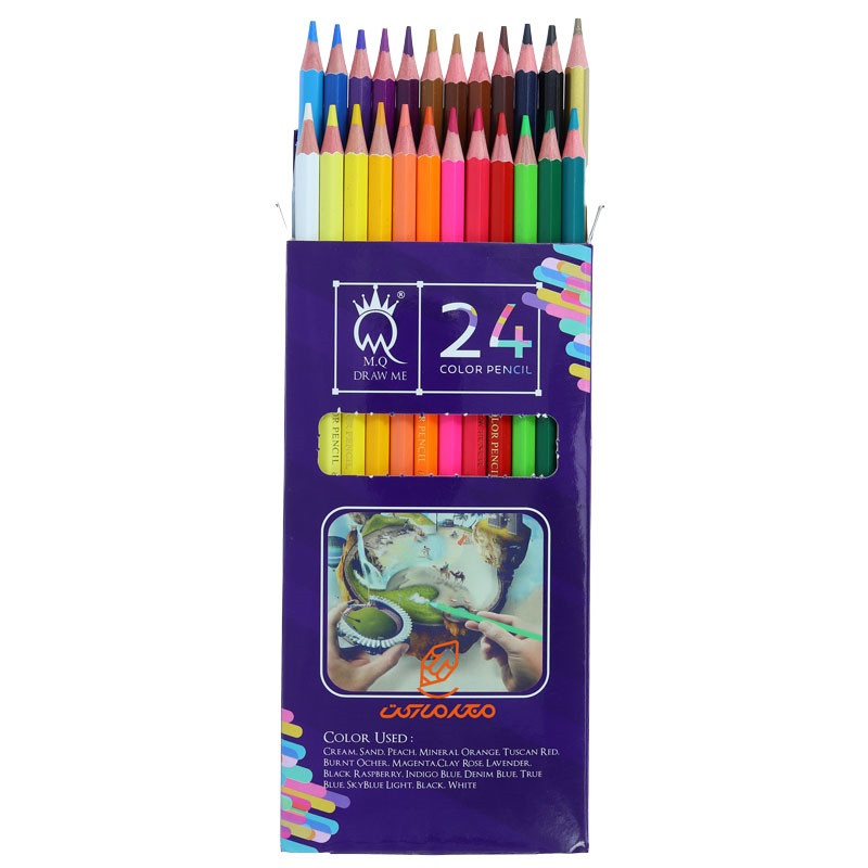 مداد رنگی 24 رنگ ام کیو مدل DRAW ME