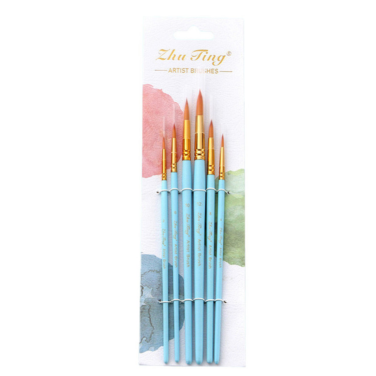 قلم مو گرد ژوتینگ مدل R6 کد Blue مجموعه 6 عددی