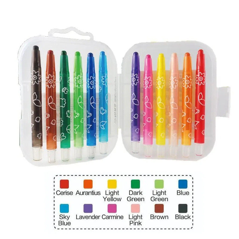 پاستل 12 رنگ اماندجی مدل Twistable Crayons با مغزی سنگی