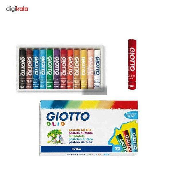 پاستل روغنی 12 رنگ جیوتو مدل Olio