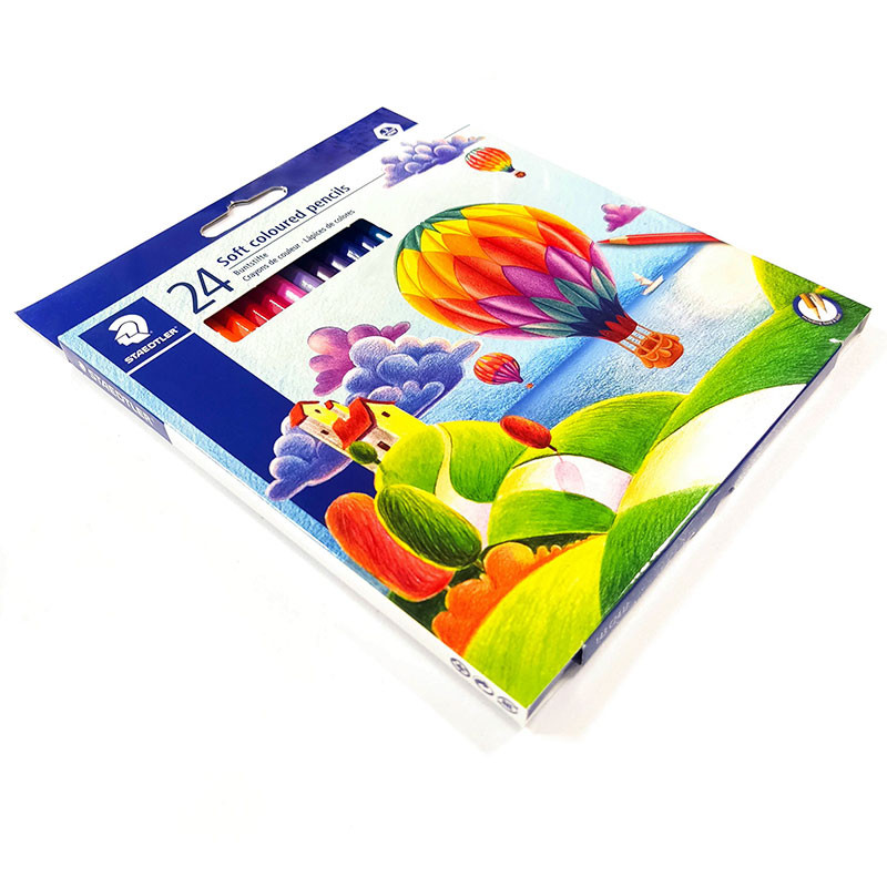 مداد رنگی 24 رنگ استدلر مدل Soft coloured pencils طرح بالنها کد 143C24LJ