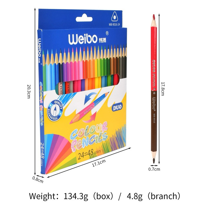 مداد رنگی 48 رنگ ویبو مدل دو سرکد WB-9016-24