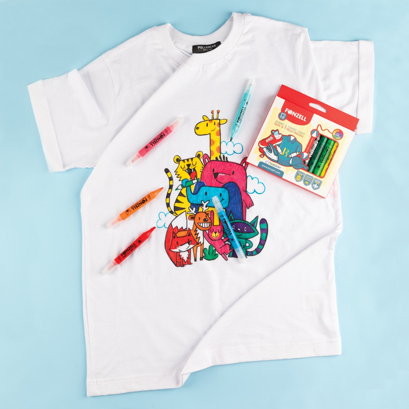 ماژیک پارچه 12 رنگ فونزل مدل Creative