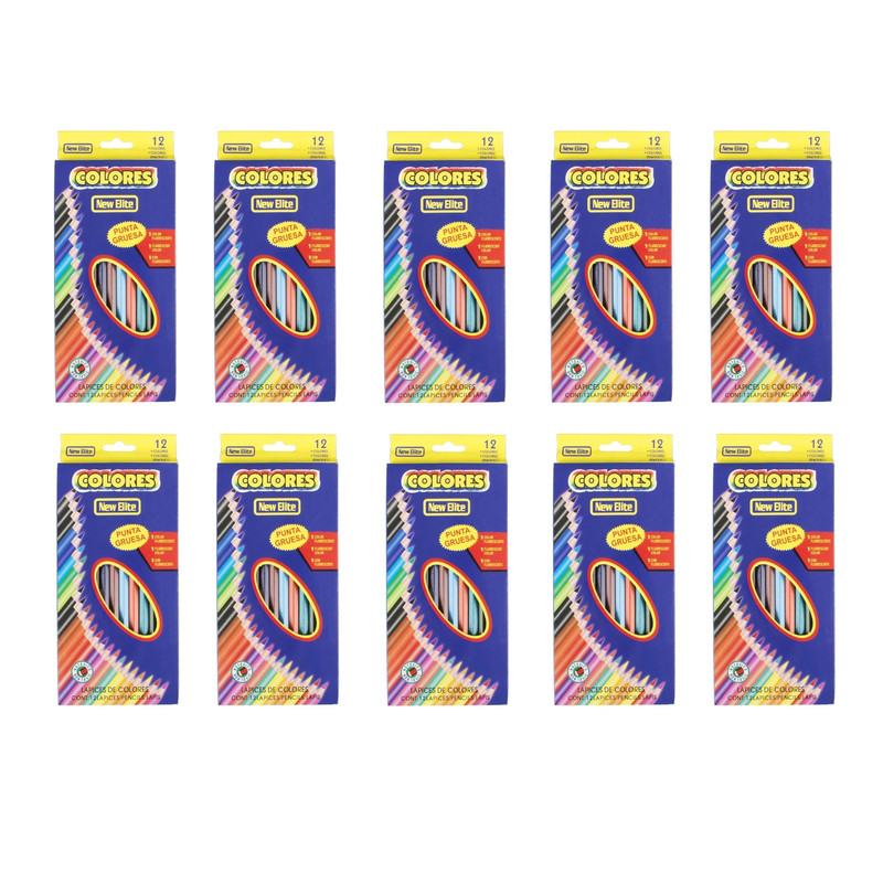 مداد رنگی 12 رنگ نیو الیت مدل شهاب بسته 10 عددی