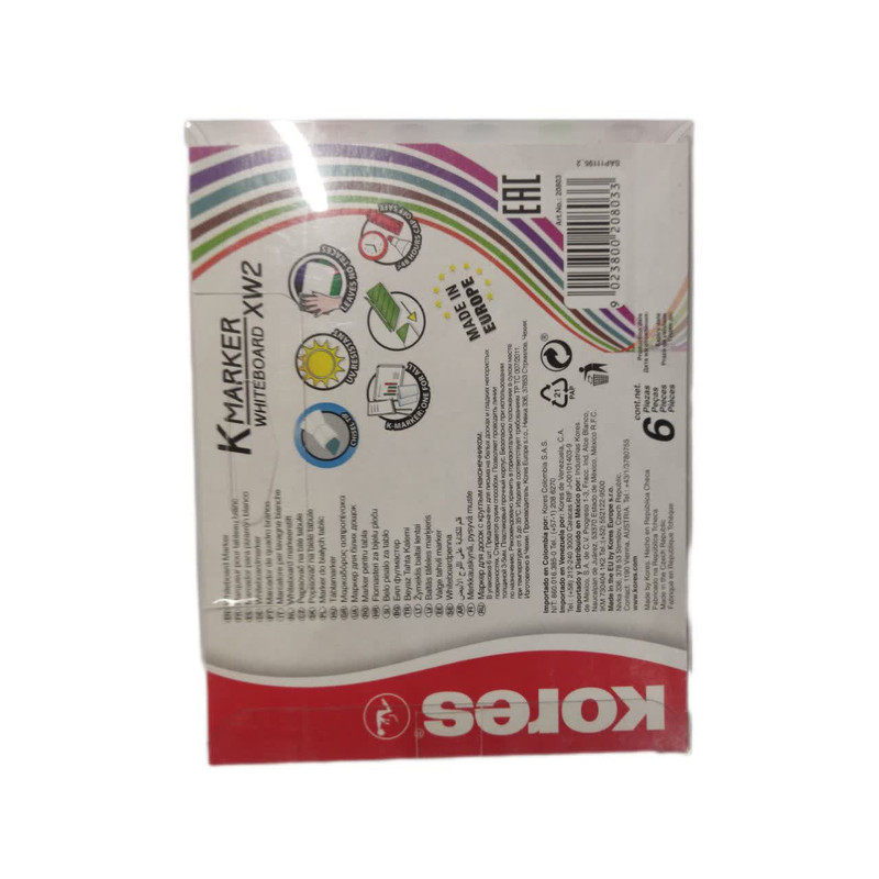 ماژیک وایت برد کورس مدل XW2 بسته 6 عددی