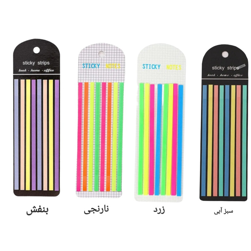 کاغذ چسب دار مدل استیک نوت شفاف طرح هایلایتر نواری عمودی