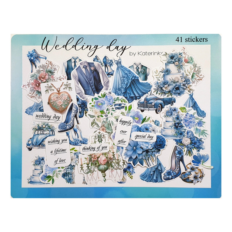 برچسب کاترینکا طرح برش خورده بولت ژورنال و اسکرپ بوک مدل Wedding day بسته 41 عددی