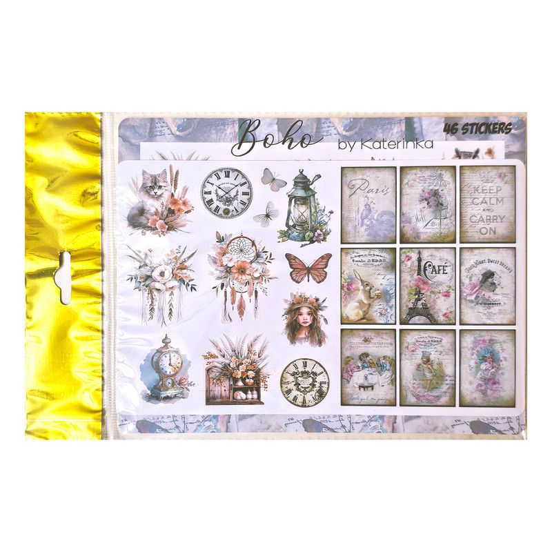 برچسب کاترینکا طرح برش خورده بولت ژورنال و اسکرپ بوک مدل Boho بسته 46 عددی