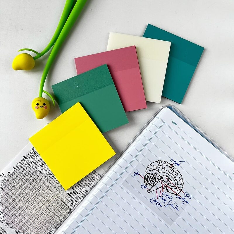 کاغذ یادداشت چسب دار آنیدا مدل استیک نوت شفاف مجموعه 2 عددی