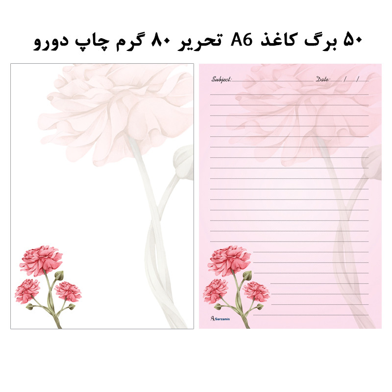 کاغذ یادداشت سرزمین طرح گل بسته 50 عددی