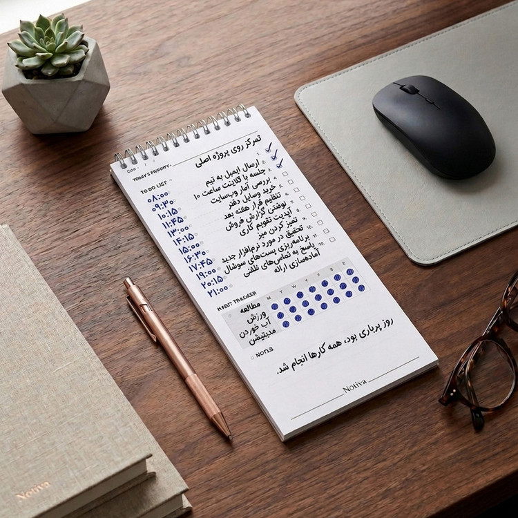 دفتر برنامه ریزی روزانه و ردیابی عادت 80 برگ جلدسخت سیمی نوتیوا (to do list) مدل قلب کد : t102