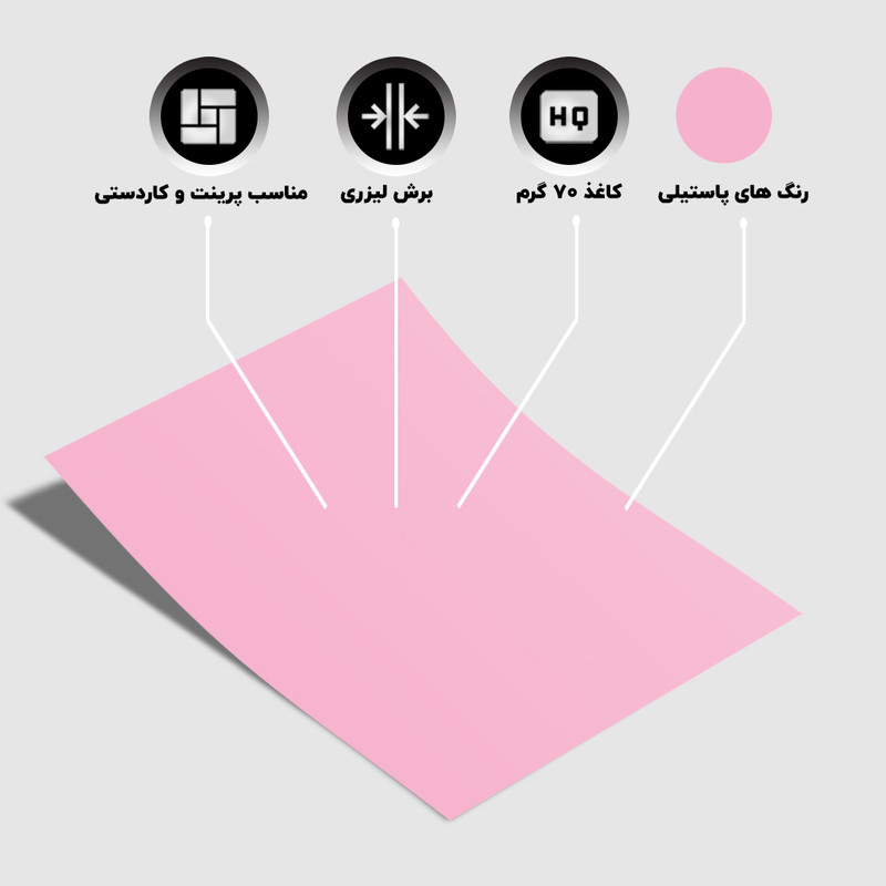 کاغذ رنگی A4 کارنیکا طرح پاستیلی بسته 50 عددی