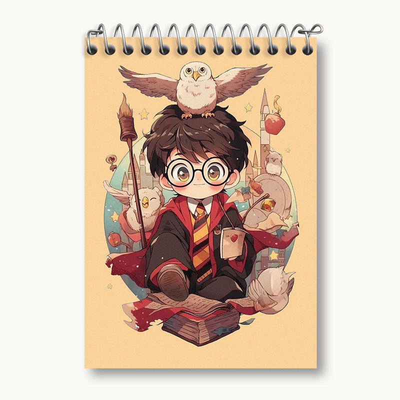 دفتر یادداشت 50 برگ خندالو طرح هری پاتر (Harry Potter) کد N2168