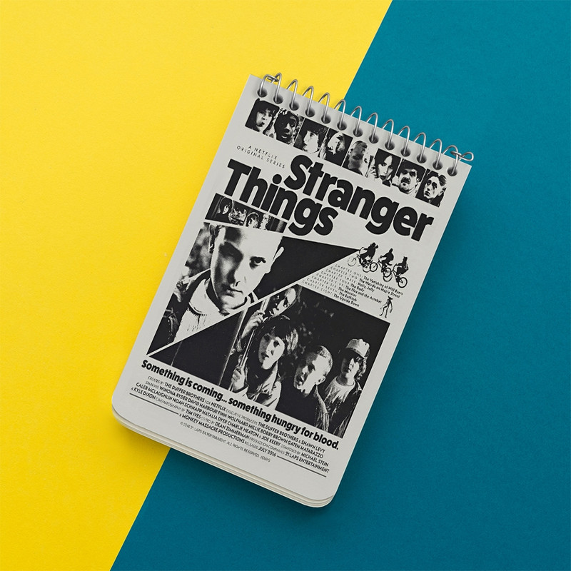 دفتر یادداشت 50 برگ خندالو طرح استرنجر تینگز (Stranger Things) کد F13503