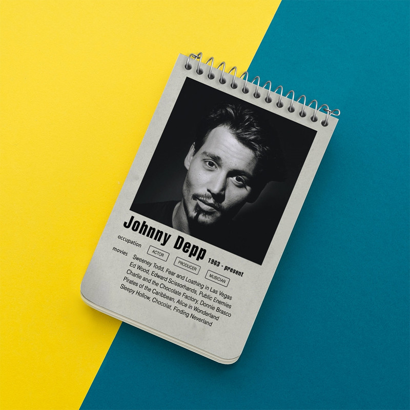 دفتر یادداشت 50 برگ خندالو طرح جانی دپ (Johnny Depp) کد F11207