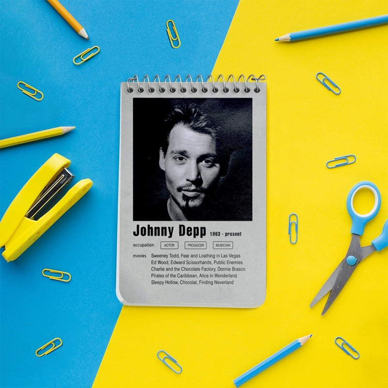دفتر یادداشت 50 برگ خندالو طرح جانی دپ (Johnny Depp) کد F11207