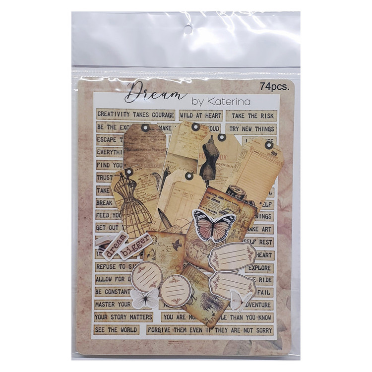 برچسب کاترینکا طرح برش خورده بولت ژورنال و اسکرپ بوک مدل Dream بسته 74 عددی