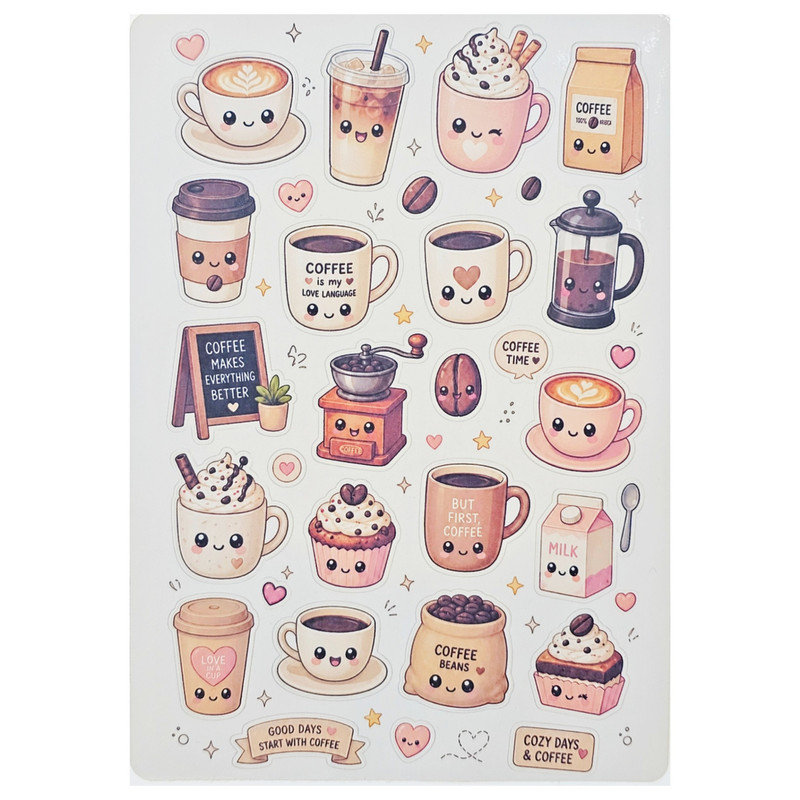 برچسب طرح برش خورده بولت ژورنال مدل Coffee A5