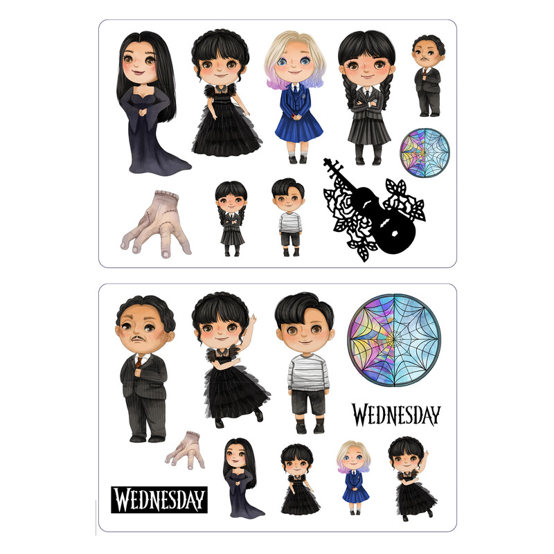 برچسب مدل WEDNESDAY ADDAMS مجموعه  2 عددی