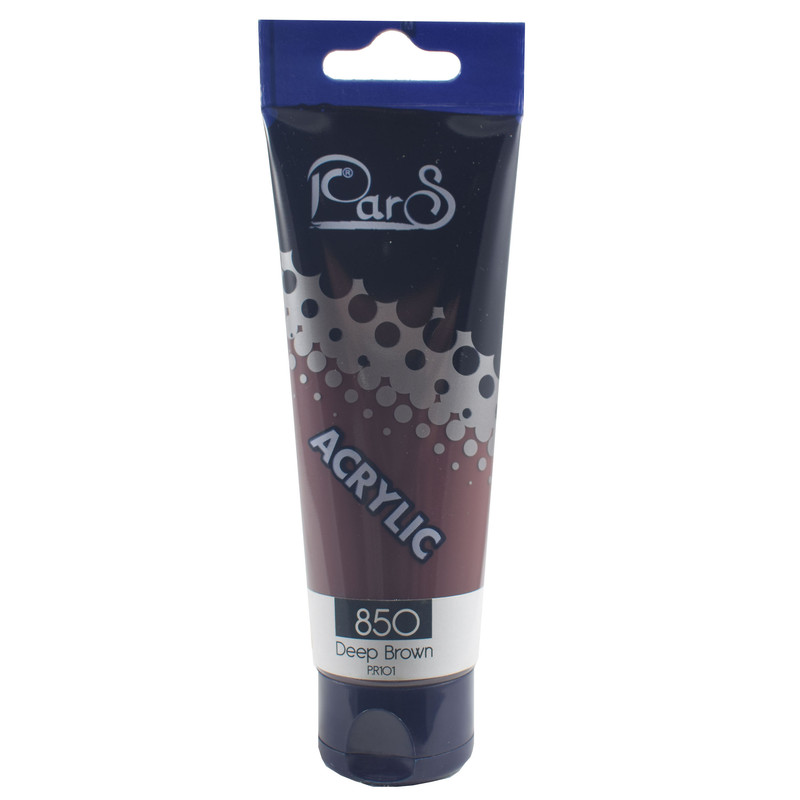 رنگ اکریلیک پارس کد 850 deep brown حجم 75 میلی لیتر