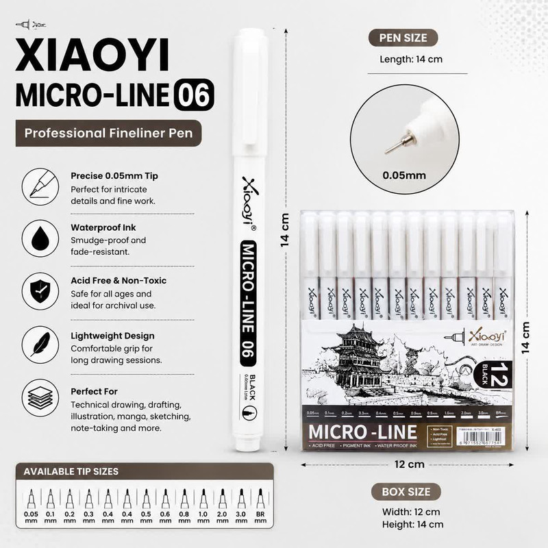 راپید شیائی مدل MICRO-LINE بسته 12 عددی.