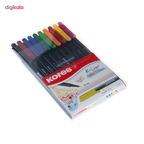 روان نویس 10 رنگ کورس مدل K Liner Fineliner