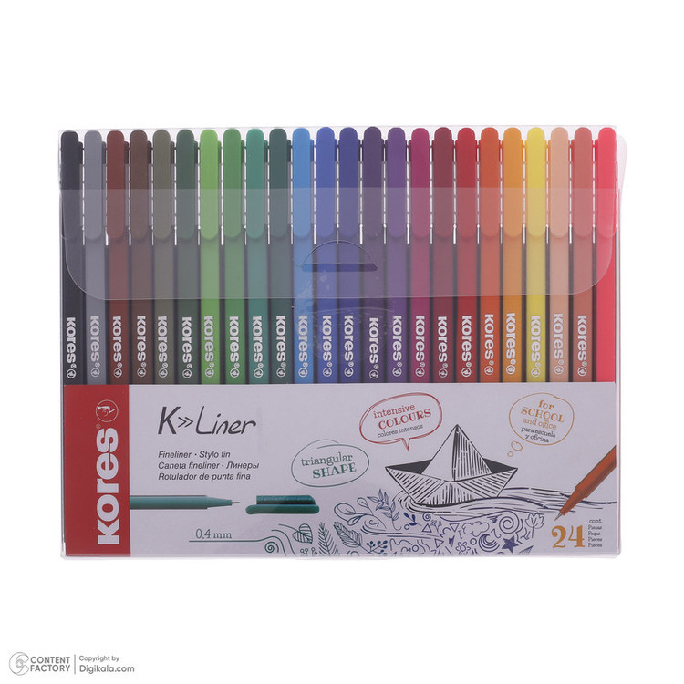 روان نویس کورس مدل fine liner بسته 24 عددی