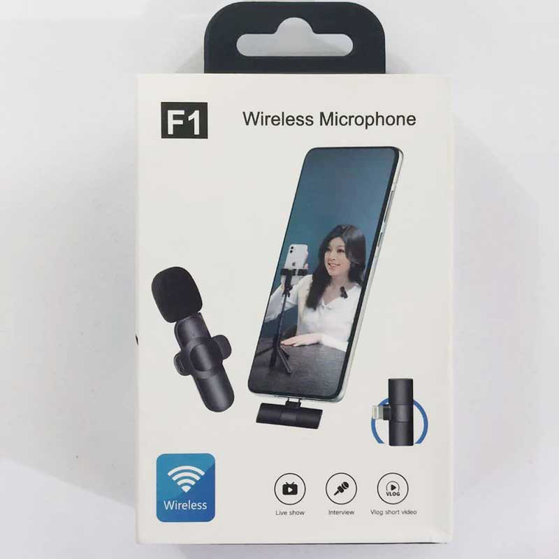 میکروفن یقه ای بی سیم Lightening مدل F1 با درگاه اتصال لایتنینگ