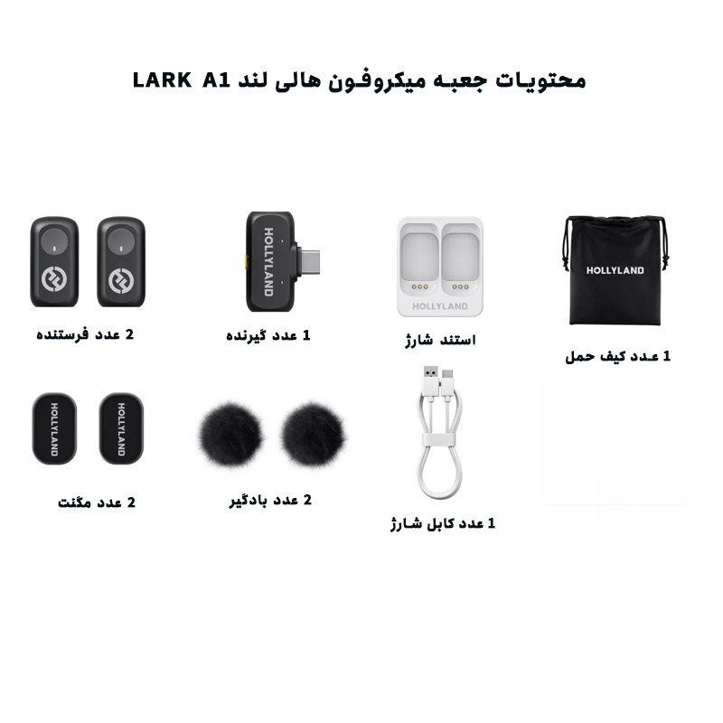 میکروفن بیسیم هالی لند مدل A1 با درگاه اتصال USB-C