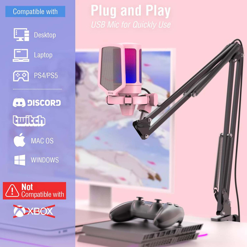 میکروفن کندانسر گیمینگ فای فاین مدل AMPLIGAME A6T